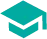 Pictogramme vert d'une toque de diplômé