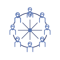 icône de personne en cercle pour représenter le management