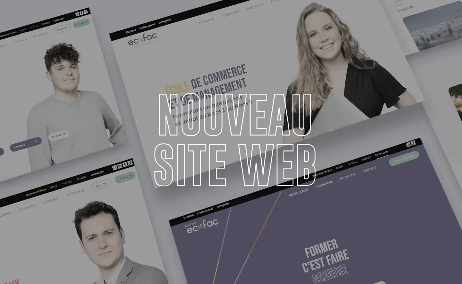 Plusieurs images du nouveau site web Ecofac