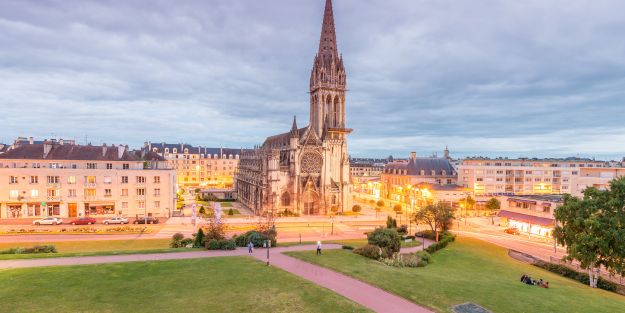 ville de caen vue depuis le chateau