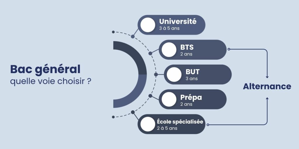 Infographie sur les voie possible après un bac général